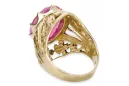 Anillo Joyería vintage Amethyst Oro amarillo de 8 quilates vrc031x-am Art Deco Estilo ruso soviético URSS